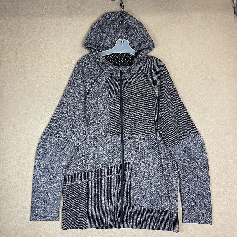 Deckers X Lab‎ Hoodie Mens XL Gray Full Zip Knit Athletic Stretch Regular Fit